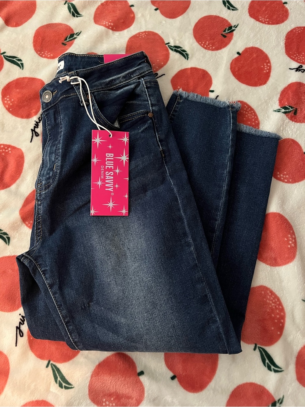 Fashion Nova Dark Blue High-Rise Straight Jeans